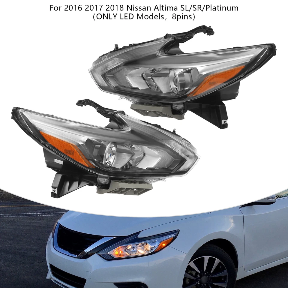 2016-2018 Nissan Altima LED Headlight Headlamps - Left & Right Pair Foto 1 de 4
