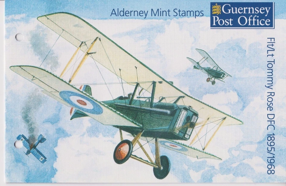 ALDERNEY 1995 PRESENTATION PACK FLT/LT TOMMY ROSE MNH STAMP SET SG A78-A83 - Image 1 of 1