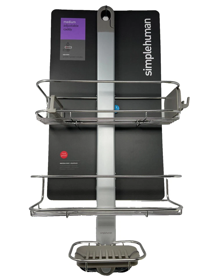 simplehuman Adjustable Shower Caddy Stainless Steel Anodized Aluminum