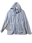 DOTTI Women Outdoor Jacket  SIZE 12  100% Lyocell Hooded Full Zip Solid Blue