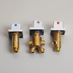 3 Square Handles Mixer Cold & Hot Control Valve For 5 PCs Tub Shower Faucet Tap - Picture 1 of 1
