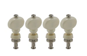 Grover Champion(TM) Set of 4 Ukulele Pegs, Nickel with White Buttons, Model 3W - Picture 1 of 2