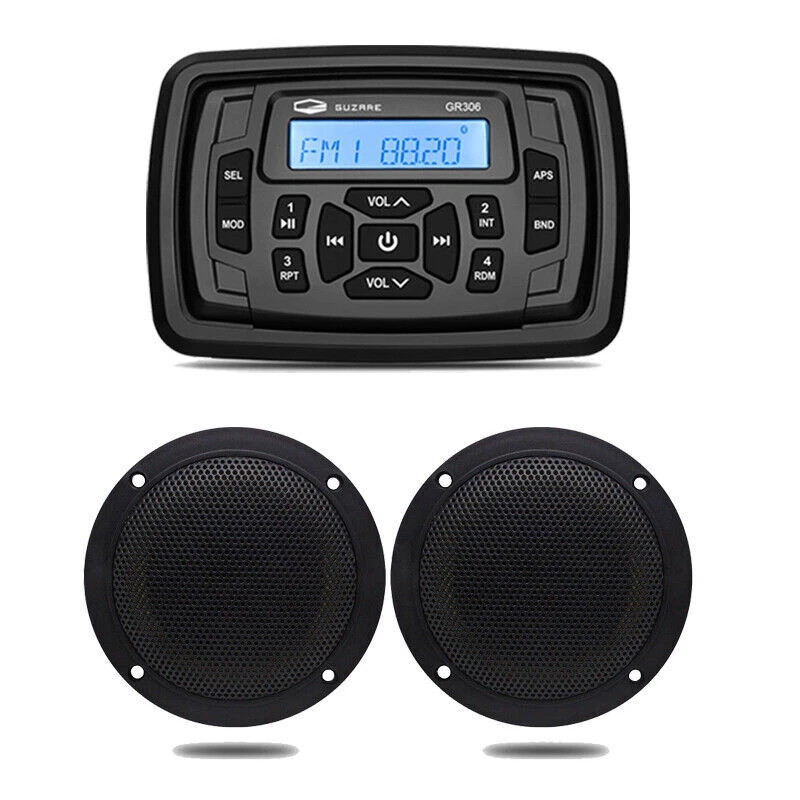 GUZARE Boot Stereo Bluetooth Empfänger FM-AM-Radio für Boote und Wasserdicht Sprecher