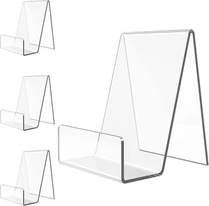 4 Pack Acrylic Book Stand, Book Holder for Display, Clear Easel Stand for Displa - Picture 1 of 12