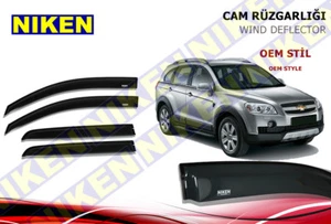SMOKED DOOR WINDOW VENT VISOR SUN DEFLECTOR FIT FOR CHEVROLET CAPTIVA 2007-UP - Picture 1 of 2