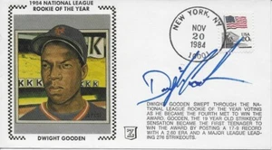Dwight Gooden Auto. Cachet Novato del Año 1984 NL - Imagen 1 de 1