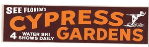 Vintage Florida's Cypress Gardens Bumper Sticker- Winter Haven FL-Water Ski-Lego - Picture 1 of 2
