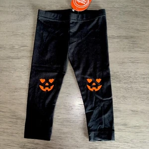 Wonder Nation Halloween NEW Girl's Printed knit leggings size 12M~Black pumpkin - Picture 1 of 2