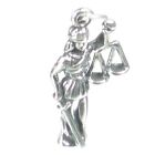 Vrouwe Justitia sterling zilveren bedel .925 x 1 Law Courts Laws charms..