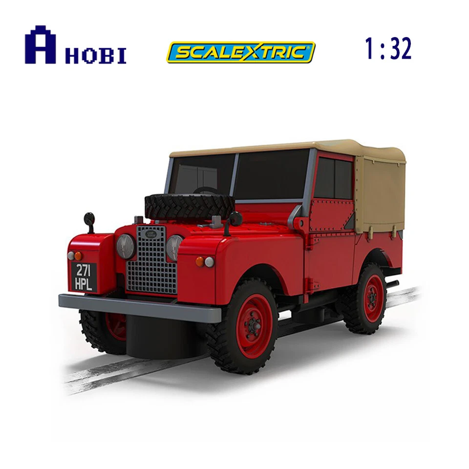 Scalextric 1:32 Scale Land Rover Series 1 Model Red/Beige with Working Lights - Image 1 of 1