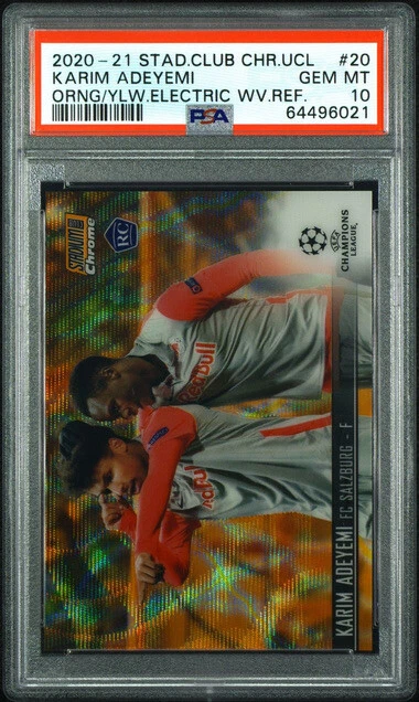 2020 Stadium Club Karim Adeyemi Orange Yellow Electric Wave Refractor PSA 10 RC - Image 1 of 1