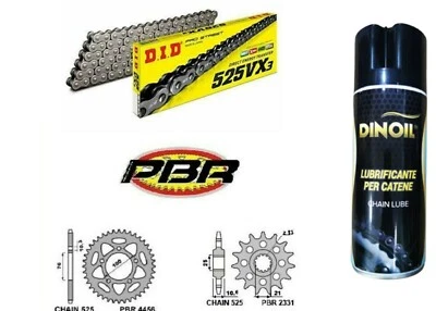 Transmission Benelli Leoncino 500 2017 21 Chaîne Couronne Pignon Did Pbr Spray - Photo 1/4