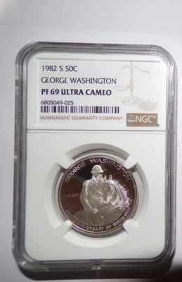 1982 S 50C GEORGE WASHINGTON PF 69 ULTRA CAMEO - Image 1 of 2