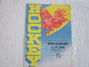 1944-45 Rhode Island Reds vs St. Louis Flyers American Hockey League Program - Picture 1 of 6