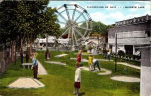 Buckeye Lake OH Ohio Vergnügungspark Minigolf ~ Riesenrad ~ Mondrakete Postkarte - Bild 1 von 2