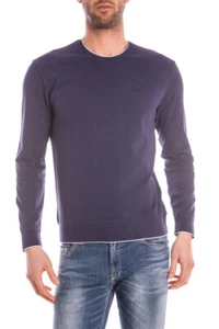 Armani Jeans Sweater Pullover Cotton Man Blue C6M16GN Z5 Sz.S MAKE OFFER - Picture 1 of 7