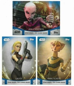 2020 Star Wars Women of Star Wars 3 BLUE parallel cards 5,41,49 - Picture 1 of 1