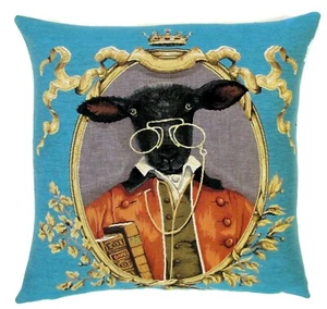 ARISTOSHEEP BLACK SHEEP FARMYARD 18" BELGIAN TAPESTRY CUSHION COVER + ZIP, 5456 - Picture 1 of 6