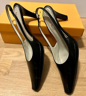 Unisa women's Heels Slingbacks Black Leather 3 Inch Heel Size 7.5 - Image 1 of 4