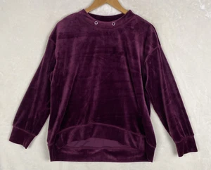 Zac and Rachel Samt Bluse Damen Medium Burgund High Low Langarm Freizeit - Bild 1 von 14