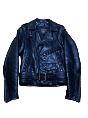 VANSON Leathers double Leather Riders Jacket men Size 32 Black Made in USA - Image 1 of 4