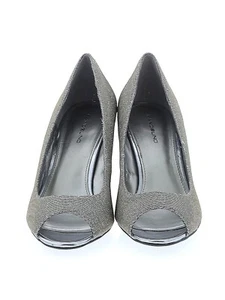 Bandolino Tufflove Shoes Pumps Women 5M, M Silver Peep Toe Wedge NWOT - Picture 1 of 2