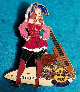 MIAMI CARIBBEAN SEXY PIRATE CAPTAIN GIRL FISHNET STOCKINGS Hard Rock Cafe PIN LE - Picture 1 of 1
