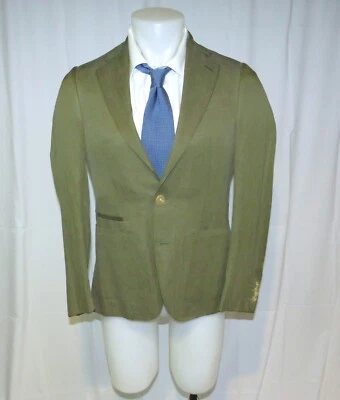 Loro Piana центра города твердый зеленый шелк смесь две кнопки спортивное пальто 36 новый с Ярлыками $4200 - Изображение 1 из 4
