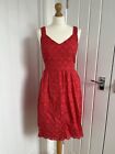 Broderie Anglais Candy Apple Red Summer Party Dress, TU Size 12, Vintage Style