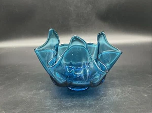 VTG MCM Viking Bluenique Handkerchief Bowl/Vase - Picture 1 of 10