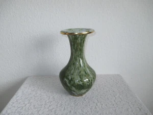 Schöne Vase   Marmoriert  Grün  Goldrand  Bauchig m.Hals  VINTAGE  70erJ.  ✮TOP✮ - Bild 1 von 12