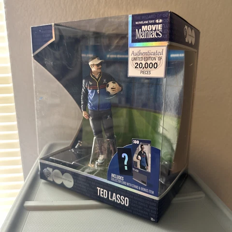 McFarlane Toys TV Ted Lasso 7” 1:12 Posed Figure WB 100 Movie Maniacs Open Box Cover