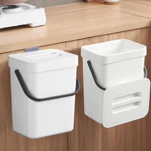 Indoor Compost Bin - 1.3 Gallons Hanging Small Trash Can with Lid for Kitchen Ba - Picture 1 of 16