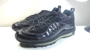 NIKE 2016 AIR MAX 98 SUPREME 844694-001 TRIPLE BLACK 12 DUNK FORCE 1 180 95 97 - Picture 1 of 12