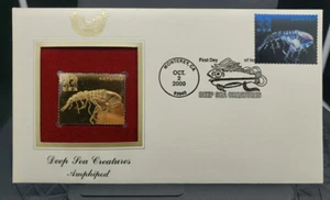 2000 First Day Issue Deep Sea Creatures Amphipod 22k Gold Replica Stamp USA - Picture 1 of 6
