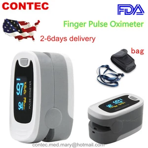 Finger Pulse Oximeter Heart Rate Blood Oxygen Saturation Monitor SpO2 PR Measure - Picture 1 of 12