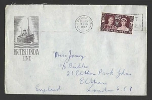 UK 1937 BRITISH INDIA LINE ADVERTISING COVER LONDON LOCAL DISPATCH - Picture 1 of 1