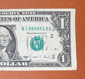 1989 May 13 (B 19890513 C) Birthday Note $1 One Dollar Bill - Picture 1 of 3