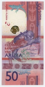 Aruba 50 Florin 1-1-2019 Pick 23 UNC Uncirculated Banknote Crab - Picture 1 of 2