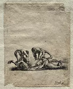 Equarisseurs Ecorchent Pferd Gravur Israel Henriet Stefano Della Bella Xvii ° - Bild 1 von 2