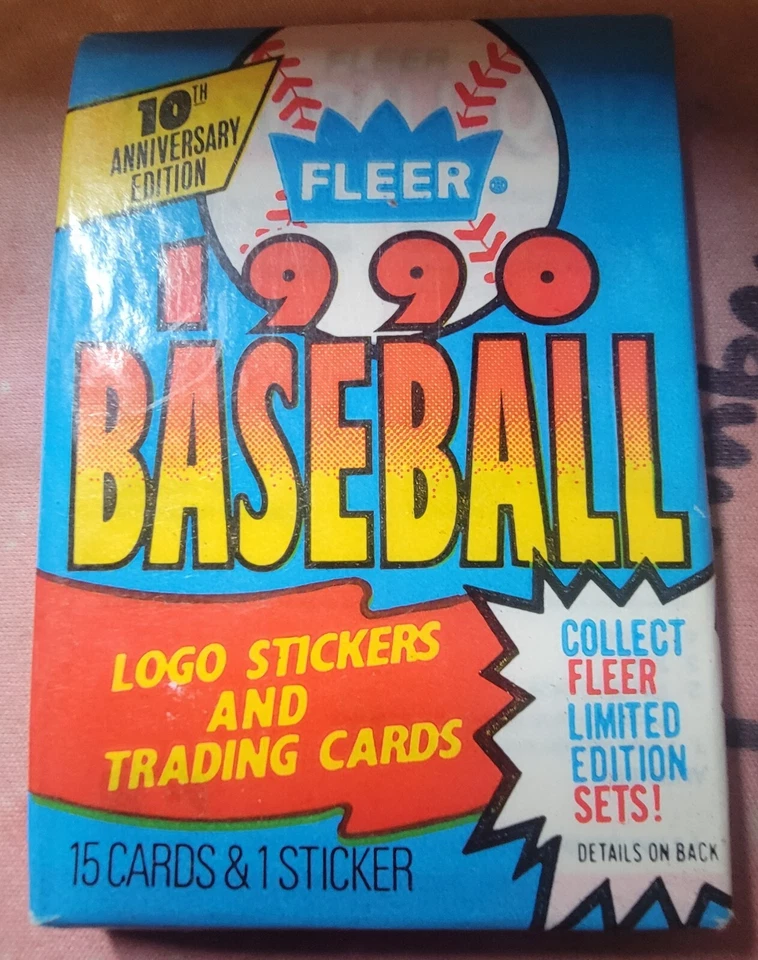 Fleer 1990 MLB Baseball Logo Stickers & Trading Cards 36 Packs VTG