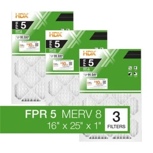 3-Pack Standard Pleated Air Filter 16x25x1, Air Filters Replacement FPR 5 MERV 8 - Picture 1 of 10