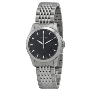 Gucci Women’s G-Timeless Black Dial Stainless Steel Watch – YA126502 ($790 MSRP) - Picture 1 of 4