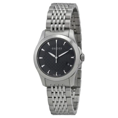 Gucci Women’s G-Timeless Stainless Steel Black Dial Watch – YA126502 ($790 MSRP) - Image 1 of 4