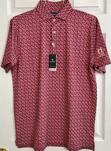Donald Ross Men's Golf Polo Shirt, Small, "Camden", Red/Multi, New with Tags - Picture 1 of 5