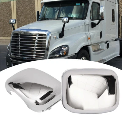Par de espejos retrovisores de capó cromados para Freightliner Cascadia 2008-2017 izquierda derecha Foto 1 de 4