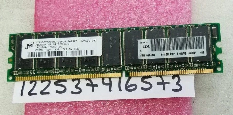   256MB DDR PC2700 333MHZ 184 PIN DIMM LOW DENSITY  DESKTOP PC RAM  ECC UNBUFFER - Image 1 of 1