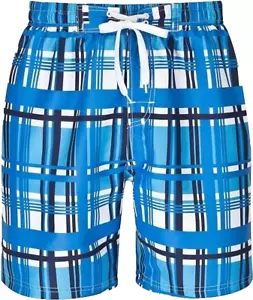 Bañador hombre Mareno® cuadros estampado azul talla mediana - Imagen 1 de 4