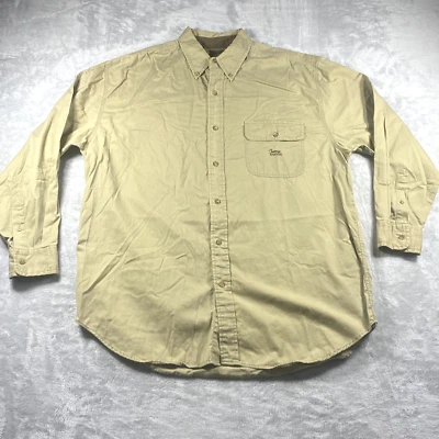 Vintage Duxbak Mens L Beige Khaki Long Sleeve Shirt Hunting Fishing EUC - Image 1 of 4