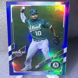 2021 Topps Opening Day Marcus Semien Blue Foil Oakland Athletics Baseball Card - Picture 1 of 2
